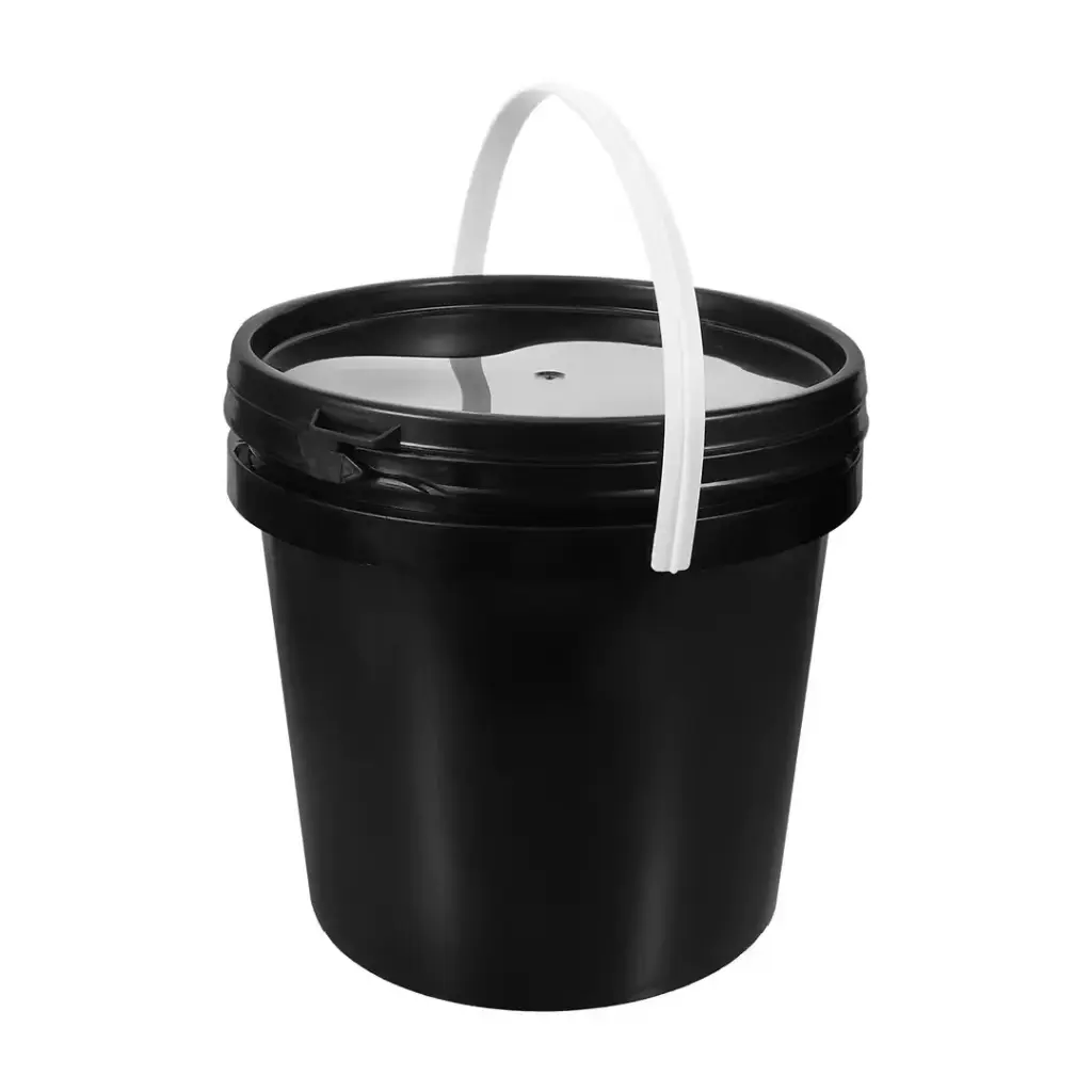 Balde Plástico Negro 10L o 20L: Apto Alimenticio, Resistente y Versátil (10 Litros)