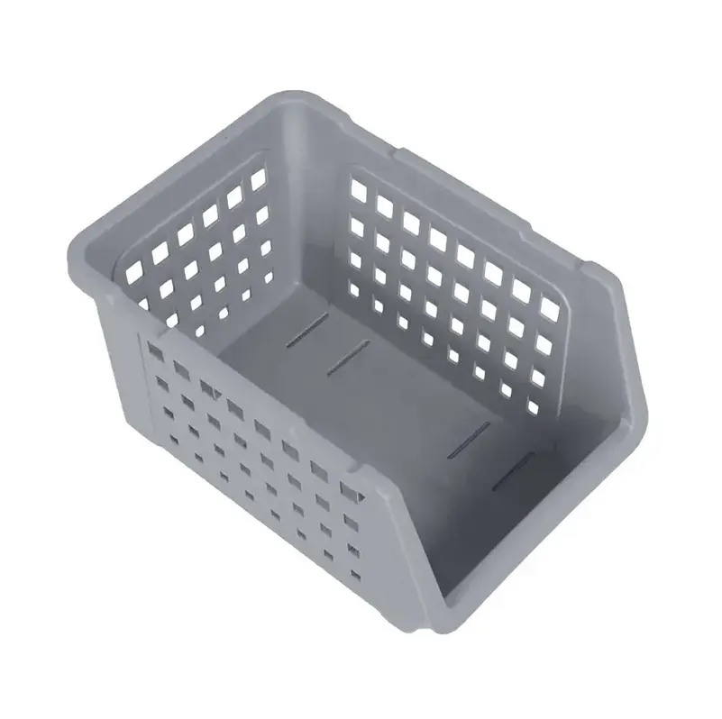 Organizador Apilable de Plástico - Gaveta Calada Multiuso (Gris)