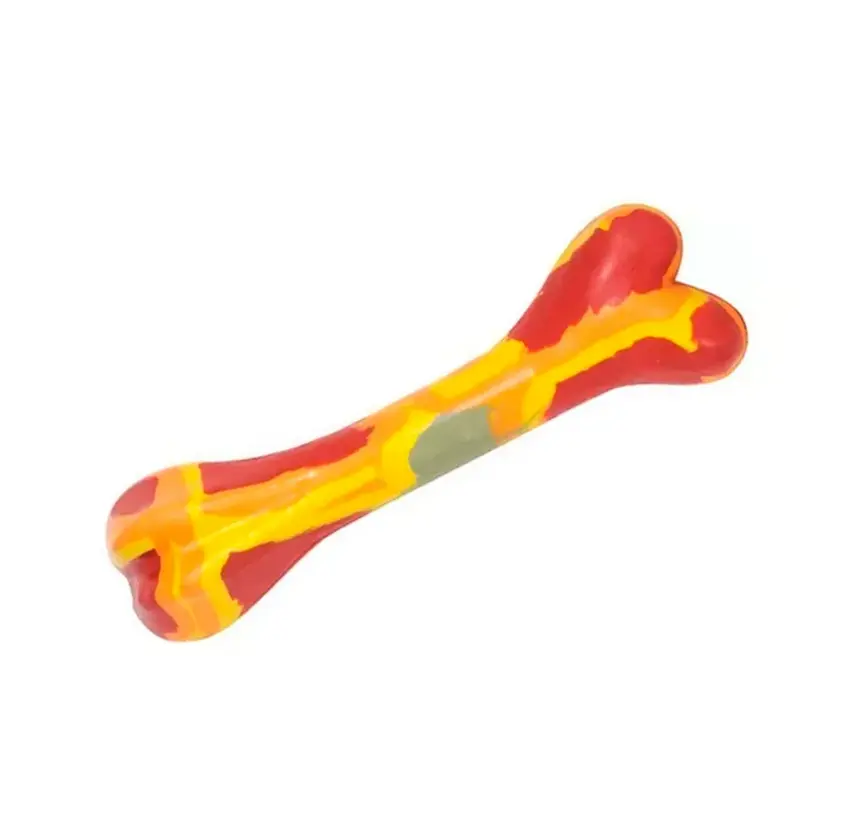 Hueso de Goma Multicolor Mediano: Diversión y Estimulación en Cada Masticada